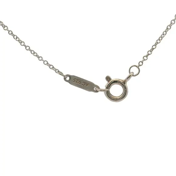 Tiffany & Co Return To Tiffany Mini Heart Tag 925 Silver Necklace Pink Enamel
